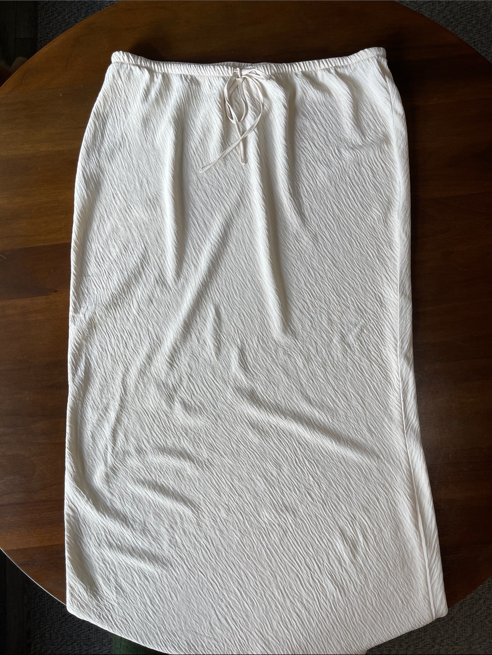 No Boundaries White Midi Drawstring Skirt